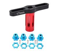 YIZISECCE For Traxxas Summit EREVO 1/10, 4 Set 17mm Hex Nuts Splined Wheel Hubs, with Professional Removal Tool, Durable Alloy Material, Upgrade Replacement Parts, Enhanced Tractio (Blue)