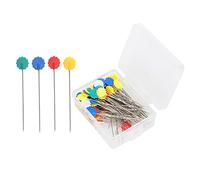 YIZISECCE Quilting Pins for Sewing, Flower Head Straight Pins for Fabric Crafts, 100pcs Flat Head Pins for Quilting, Dressmaking and DIY Projects, Professional Sewing Accessories f (Deep plum blossom)