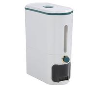 YIZISECCE Rice Dispenser with Lid PP 11kg High Temperature Press Type Sealed Rice Storage Container for Grains Beans (Dark Green)