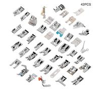 YIZISECCE Sewing Machine Presser Feet Set, 42Pcs Multi-Function Kit for Various Brands, Includes Zipper, Cording, Overcast, Satin Stitch Feet for Sewing Projects
