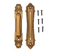 YIZISECCE Sliding Barn Door Handles, for Gates Garages Sheds Furniture, Dual Side Design, Large Rustic, Aluminum Alloy Material, Bronze Finish