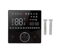YIZISECCE Smart Thermostat Knob, For Sauna Room, For Underfloor Heating, LCD Color Display, Digital Temperature Control, Energy Saving, Easy Installation, Precise Regulation, Durab (Black)