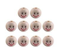 YIZITU 10 Pieces Charm Wood Beads with Smiling Faces Versatile Natural Wood Beads Wood Loose Beads Great for Jewelry Making Wood Loose Beads