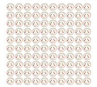 YIZITU 100pcs Wood Balls with Hole 20mm Smiling Face Head Natural Wood Craft Bead for Jewelry Making Macrames Handmade Beads for Earring Making