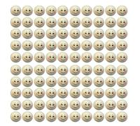 YIZITU 100pcs Wood Balls with Hole 20mm Smiling Face Head Natural Wood Craft Bead for Jewelry Making Macrames Handmade Beads for Earring Making