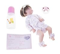 YIZITU 18in Life Like Reborns Dolls Toy Figure Interactive Toy Cloth Body That Looks Real With Eyes Open Nurturing