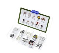 YIZITU 250Pcs 10 Types Tactiled Push Button Switches Assortment Box For Car Remote Button Touch Microswitch Switches Assortment For Projects