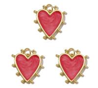 YIZITU 3 Pieces 18k Gold Plated Heart Charm Necklace Pendants Trendy Accessories For Women Coppers Jewelry Making Components