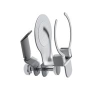 YIZITU Adjustable 2 In 1 Clamp On Cup Holder With 360°Rotating Headsets Hanger Hook For Office Gaming Desks 5kg Hook Load Clamp On Drink Holder For Gaming Desk