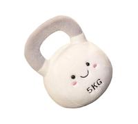 YIZITU Baby Friendly Kettlebell Shaped Plush Toy Throw Pillow Early Learning Sensory White Fitness Enthusiasts