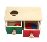 YIZITU Baby Learning Toy Wooden Coin Insert Drawer Sensory Learning Box Educational Fine Motor Skill Wooden Box For Teaching For Preschool Teaching Kindergarten Teachers Kids