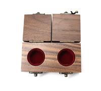 YIZITU Black Walnut Wooden Engagement Box Solid Wood Double Open Lid for Proposal Wedding Ceremony Double Open Lid Jewelry Box for Girls