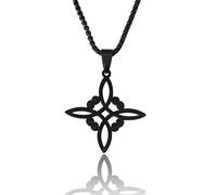 YIZITU Celtic-Knot Necklace Witchs Knot Amulet Pendant Clavicle Chain Good Luck Symbol Protections Choker Necklace For Women