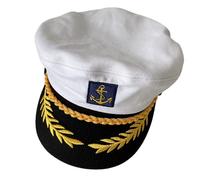 YIZITU Cosplay Blue Sailors Hat Soft Cotton Fabric Unisex Fashion Headgear For Halloween Cosplay Classical Flat Top Sailors Hat