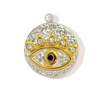 YIZITU Double Color Heart Moon Star Butterfly Bees Charm Stainless Steel Pendant Jewelry 11 Versatile Charm For Special Occasions Dainty Two Tone Bees Eye Necklace