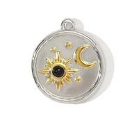 YIZITU Double Color Heart Moon Star Butterfly Bees Charm Stainless Steel Pendant Jewelry 11 Versatile Charm For Special Occasions Dainty Two Tone Bees Eye Necklace