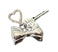 YIZITU Elegant Portable Bowknot Keyring with Love Heart Keychain Charm Pendant for Phone and Bag Ornament Accessories