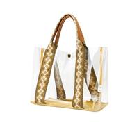 YIZITU Fashionable And Practical Clear PVC Handbag Casual Shoulder Bags For Shopping Gym Beach Travel With Spacious Interior Student Carryall