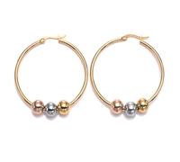 YIZITU Fashionable Ear Hoop with Spheres Stylish Metal Circles Earrings Adornment Elegant Round Ear Hoop Accessory