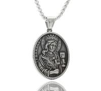 YIZITU Fashionable Necklace Portrait Pendant Necklace Punk Retro Trendy Men's Round Charm Neckchain Stainless Steel Fashion Jewelry For Men