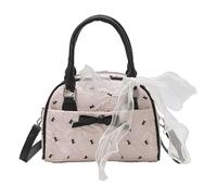 YIZITU Fashionable Ribbon Bows Pattern Shoulder Bag 3 Way Carry Handheld Handbag Crossbody Bags For Various Occasion Bows Ribbon Print Crossbody Bag