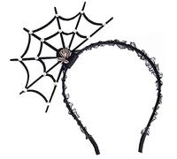YIZITU Gothics Spiders Lace Hairband For Women Cosplay Party Costume Day Of The Death SpiderWeb Headpiece Halloween Accessories Party Supplies
