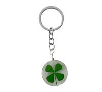 YIZITU Green Four Leaf Clovers Keychain Clovers Phone Lanyard Glass Pendant Keyring Accessory for Bag Purse Wallet Phones Keychain Accessory
