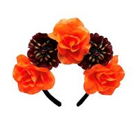 YIZITU Halloween Bride Flower Crowns Headbands Wedding Spiders And Floral Hair Accessory For Costume Parties Props Gothic Rose Headpiece