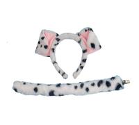 YIZITU Halloween Dog Cosplay Costume Dog Ear Headband Tail Nose Bowtie Kids Animals Cosplay Set Halloween Animal Dress Up Set