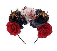 YIZITU Halloween Party Props Headband Cosplay Costume Headhoop Goths Flower Hairbands For Girl Novelty Women CarnivalHeaddress Cosplay Headpiece