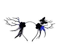 YIZITU Halloween Themed Light Up Antlers Headband Novelty Costume Hairband Party Props Hair Decoration Adult Kids Headpieces Glowing Headband