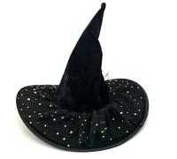 YIZITU Halloween Witch Hat Wizard Caps For Women Men Wizard Cosplay Costume Accessories Star Lace Designs Pointed Hat Gifts