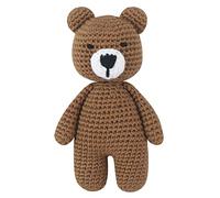 YIZITU Handmade Crochet Sleep Bear Stuffed Animal Knit Soft Doll Toy Sweet Boys And Girls Present For Birthday 5 Inch Crochet Bear Doll For Baby Stuffed Animal Toy