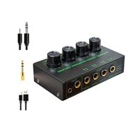 YIZITU HZ400 4 Way Headphone Splitter Amplifier Sound With Color Lighting Multiple Auditory Cable For Professional Studios Portable Headphone Amplifier With Type C