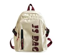 YIZITU Korean Solid Color Nylon Backpack Letters Large Capacity Zippered School Bag Daypack For Everyday Use Travel Multifunctional Rucksack