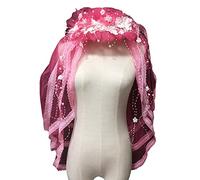 YIZITU Layered Tulle Headband Veil Floral For Bachelorette Party Bride To Be Role For Play Photo Props Pbachelorette Party Veil Headband Short