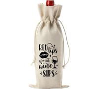 YIZITU Linen Wine Bag for Wine Bottles Farewell Friend and Coworkers Moving Away Celebration Reusable Bag
