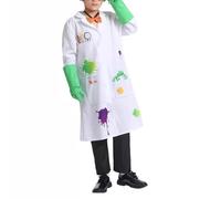 YIZITU Mad Scientist Costume Accessories Back To The Futures Mad Scientist Lab Coat Glasses Necktie Halloween Cosplay Costume Cosplay Halloween Costumes