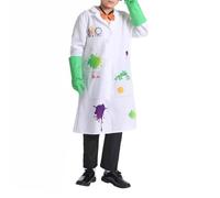 YIZITU Mad Scientist Costume Accessories Back To The Futures Mad Scientist Lab Coat Glasses Necktie Halloween Cosplay Costume Cosplay Halloween Costumes