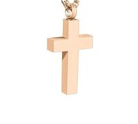 YIZITU Memorial Crossed Necklace Design To Hold Pet Ashes Furs Engravable Keepsakes Jewelry Sympathy Dog Cats Loss Pet Cremation Necklace