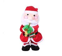 YIZITU Miniature Santa With Saxophone Handmade Lovely Toy Holiday Twisting Santa Snowman Reindeer Doll
