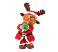 YIZITU Miniature Santa With Saxophone Handmade Lovely Toy Holiday Twisting Santa Snowman Reindeer Doll