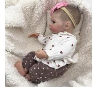 YIZITU Realistic Newborn Girl Baby Dolls 19inch Silicone Child Asleep Toy Silicone 19inch Newborn Girl Baby Dolls Newborns Clothes For Newborns Eyes Open Girls That Look Like