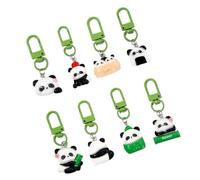 YIZITU Set of 8 Lovely Panda Keychains Eye Catching Designs Fashion Accessory for Adults Student Couples Sturdy Build Cartoon Keyring
