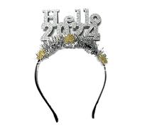 YIZITU Shining HELLO 2024 Shape Headband Festival Hair Hoop New Year Headpiece Halloween Party Costume Prop Unisex
