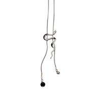 YIZITU Silver Snake Pendant Necklace Featuring A White Oil Drop Pendant Designs for Trendy Individuals and Daily Outfits