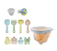 YIZITU Toddler Sand Toy Beach Set With Bucket Watering Can Shovel Sea Fish Molds For Building Creative Castles Toy 11pcs Toddler Set