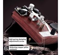 YIZITU Training Manual Morse Code With 3.5mm Cable Morse Keyer Shortwave Practice Board Wood Base Wood Decorative Communication Device