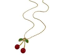 YIZITU Trendy Fruit Shaped Necklace Comfort Fit Adjustable Length Design Clavicle Chain Everyday Jewelry Her Sweet Fruit Themed Jewelry For Teens Girls