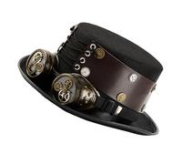 YIZITU Victorian Wool Top Hat With Detachable Goggles And Gear Decors For Renaissances Theme Event And Cosplay Party Dressingup Steampunk Hat With Goggles For Men And Women